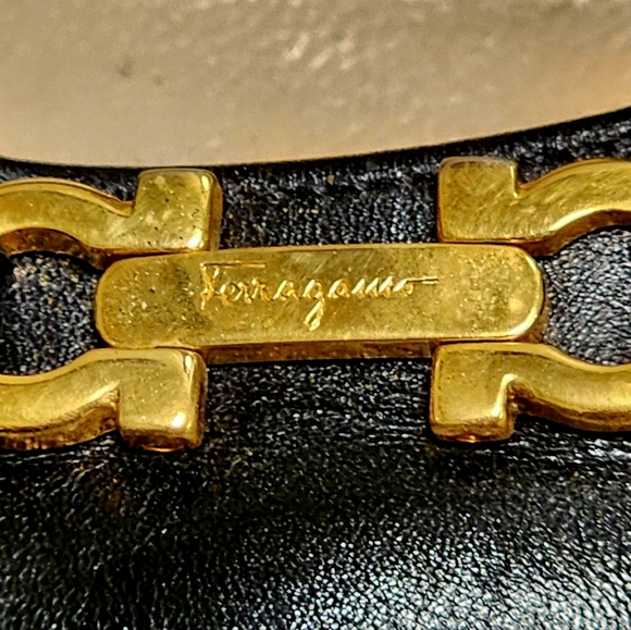 FERRAGAMO | Luisetta style | 9.5 women | Black leather & Lizard trim - Picture 2 of 9